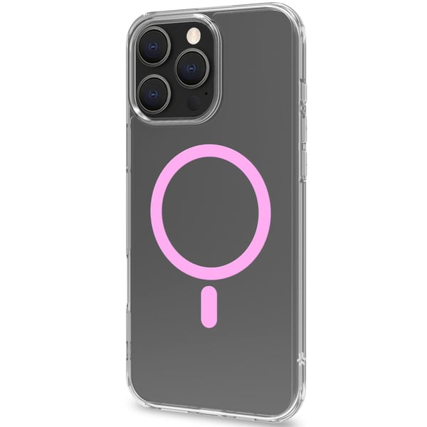 Gelskin mag Magnetisk Deksel MagSafe iPhone 16 Pro Max Gjennomsiktig + Rosa