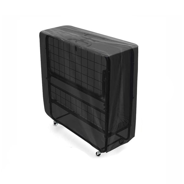 Sammenleggbart sengeteppe i svart – 210D – 99L x 38B x 114H cm