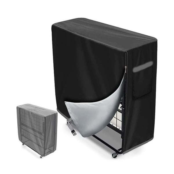 Sammenleggbart sengeteppe i svart – 210D – 99L x 38B x 114H cm