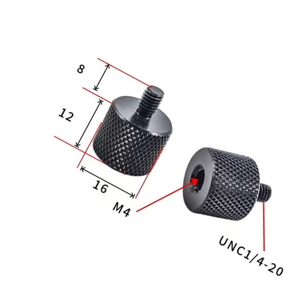 Adapter 1/4" til M10 for stativ og kameraer - 5-pakning M4