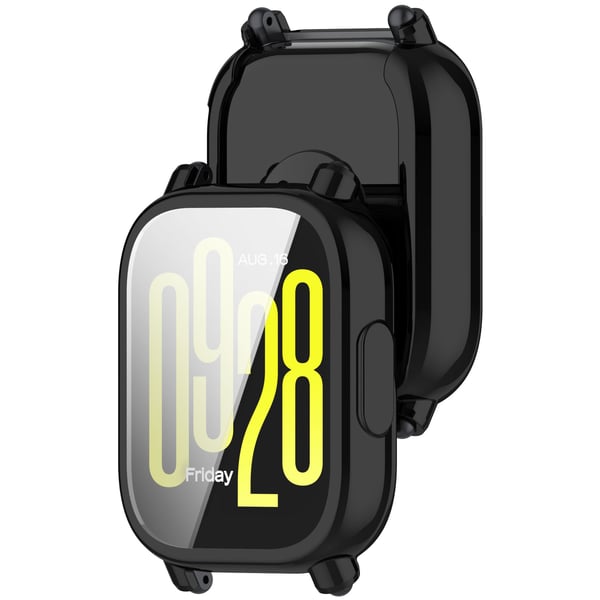 Elektrobelagt svart deksel til Redmi Watch 5 Lite - Full dekning TPU-beskyttelse