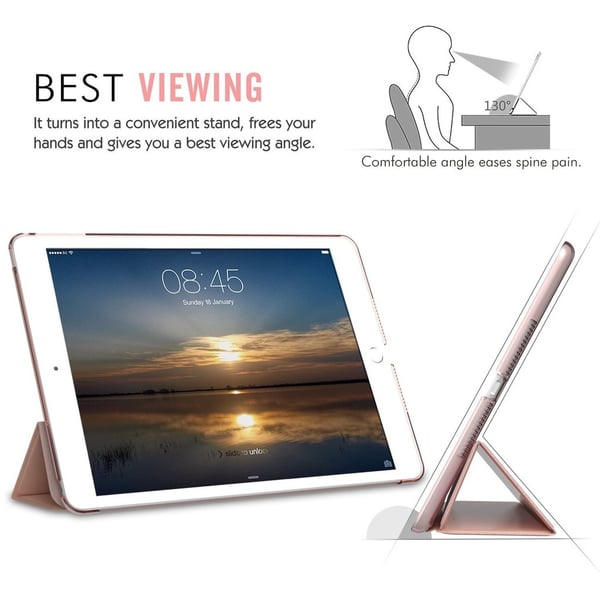 Svart PU Läderfodral med PC-skal för iPad Air 1/2 & iPad 9.7 - Tåligt skydd