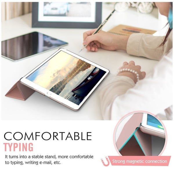 Svart PU Läderfodral med PC-skal för iPad Air 1/2 & iPad 9.7 - Tåligt skydd