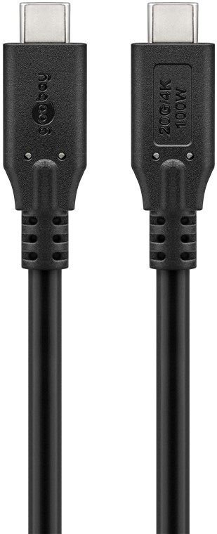 USB-C™-kabel, USB4™, 0,5 m, svart