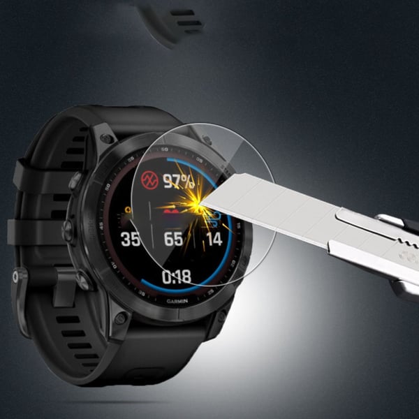 Skjermbeskytter i herdet glass til Garmin Fenix 6X Pro, 2-pakning