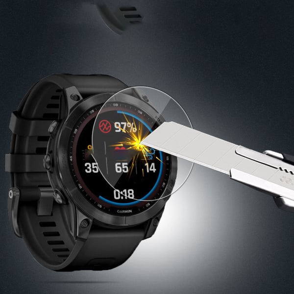 Skjermbeskytter i herdet glass til Garmin Fenix 6S, 2-pakning