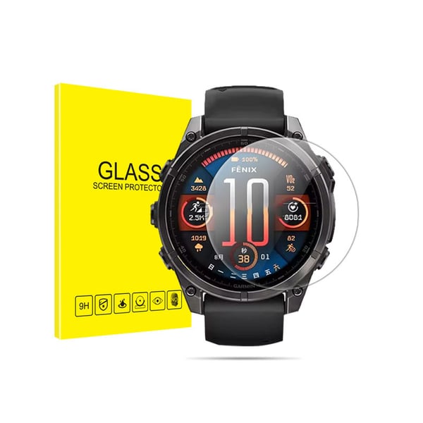 Garmin Fenix skjermbeskytter i høy aluminium herdet glass (2-pack) Garmin Fenix 8 47mm