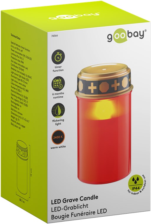 LED gravljus med timer, rött