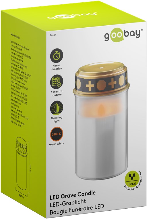 LED gravljus med timer, vitt