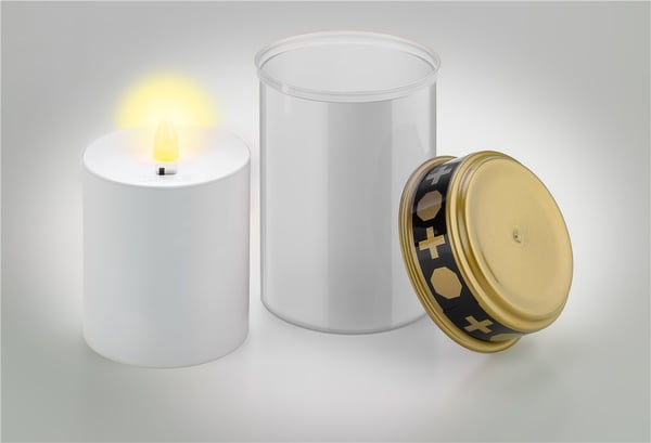 LED gravljus med timer, vitt