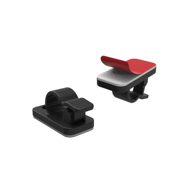 100 stk Kabelclips, selvklæbende ledningshåndtering Black