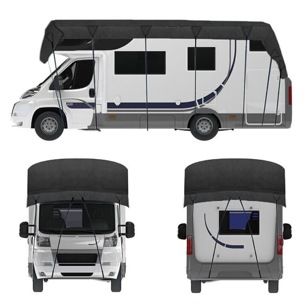 Svart Husbilsskydd, 210D Oxford-Tyg M