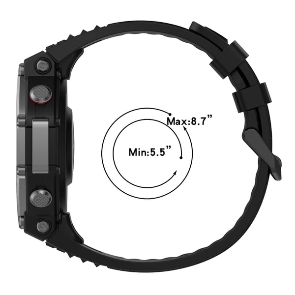 Silikon klokkerem til Amazfit T-Rex 3 Black