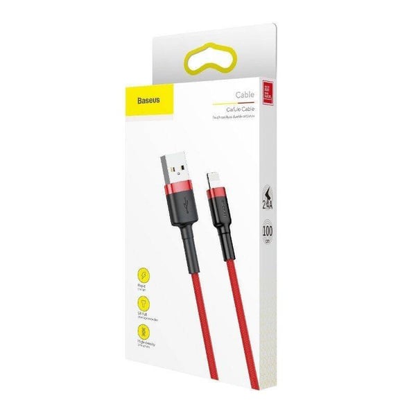 Baseus Cafule USB Lightning-kabel 2,4A 0,5m (rød)