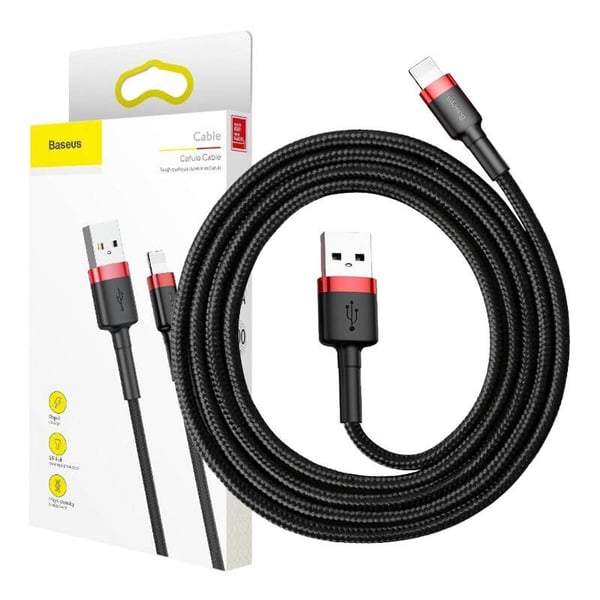 Baseus Cafule USB Lightning-kabel 1,5A 2m (svart+rød)