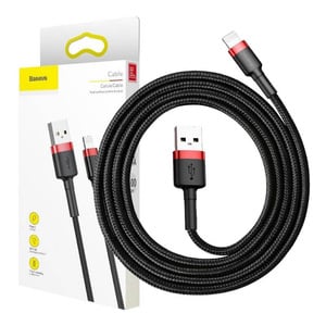Baseus Cafule USB Lightning-kabel 2,4A 1m (rød+sort)