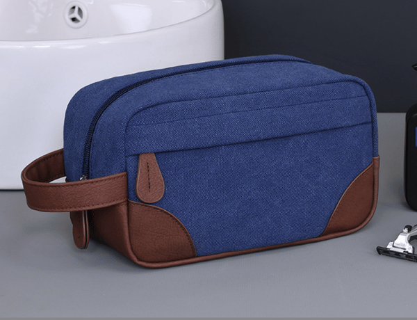 Necessär i PU & Canvas NavyBlue