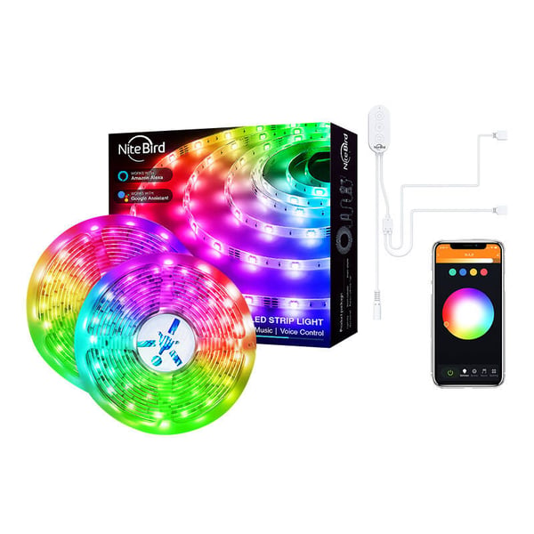 Smart WiFi RGB LED lysbånd NiteBird SL3 (2x5m), Tuya