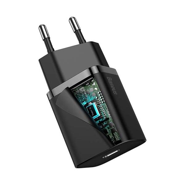 Baseus Super Si Quick Charger 1C 20W med USB-C kabel til Lightning 1m (sort)