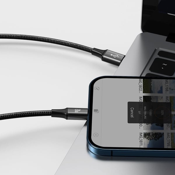 Baseus Rapid Series 3-i-1 kabel USB-C Til M+L+T 20W 1,5m Sort