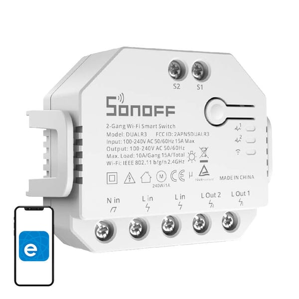 Älykäs kytkin WiFi Sonoff Dual R3