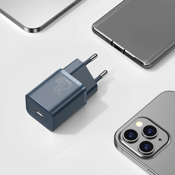 Baseus Super Si Hurtiglader 1C 20W med USB-C-kabel for Lightning 1m (blå)