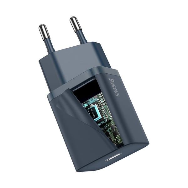 Baseus Super Si Hurtiglader 1C 20W med USB-C-kabel for Lightning 1m (blå)
