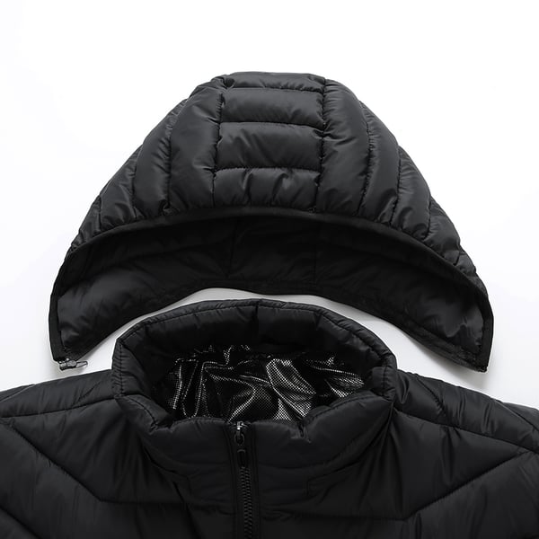 Opvarmet jakke med dobbelt kontrol og 9 varmezoner - sort 5XL