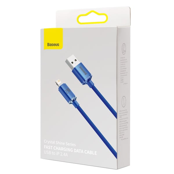 Baseus Crystal Shine-kabel USB til Lightning, 2,4A, 1,2m (blå)