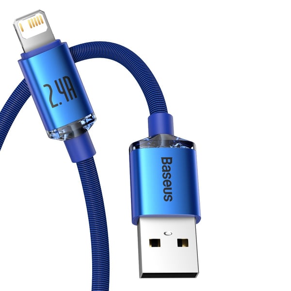 Baseus Crystal Shine-kabel USB til Lightning, 2,4A, 1,2m (blå)