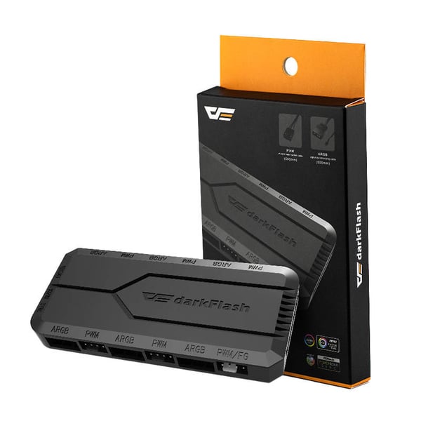 Viftekontrollboks for datamaskin Darkflash RC2 RGB PWM + fjernkontroll (svart)