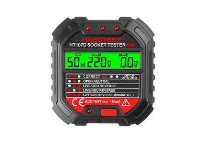 Stikkontakt tester med digitalt display Habotest HT107D
