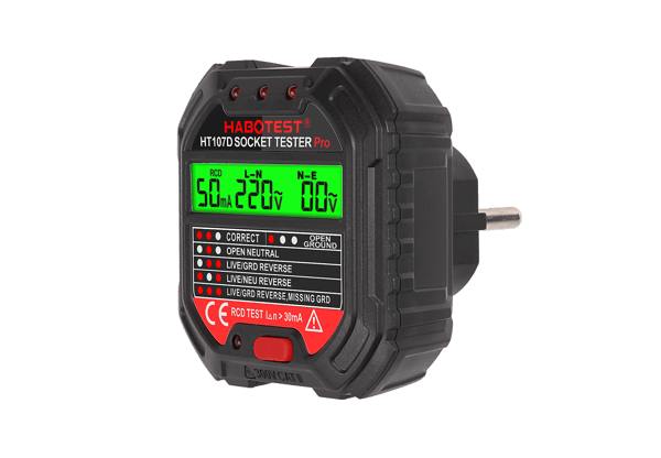 Stikkontakt tester med digitalt display Habotest HT107D
