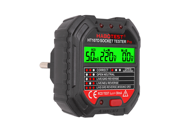 Stikkontakt tester med digitalt display Habotest HT107D