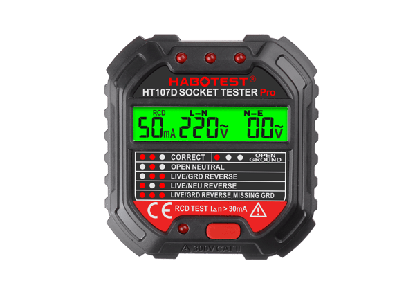 Stikkontakt tester med digitalt display Habotest HT107D