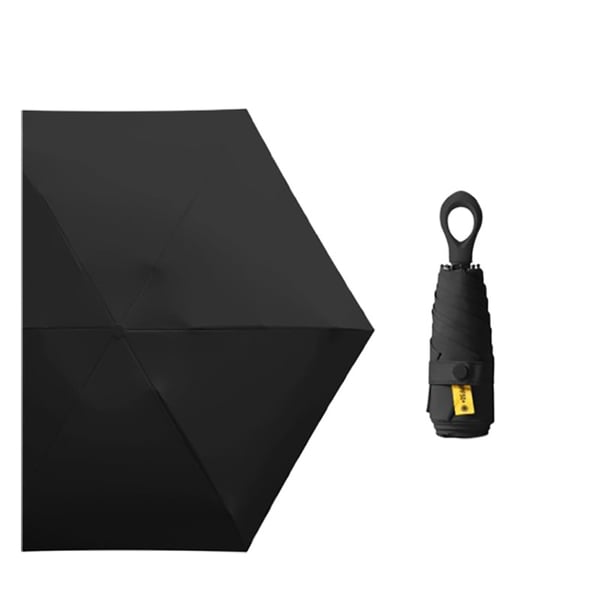 Kompakti kokoontaittuva sateenvarjo rengaskahvalla Black