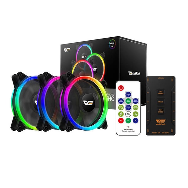 Datamaskinviftesett ARGB Darkflash DR12 Pro 3in1 120x120 (svart)