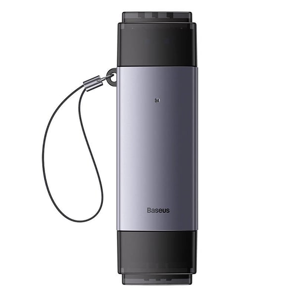 Baseus Lite Series SD/TF minnekortleser, USB + USB-C (grå)