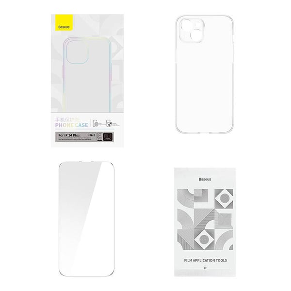 Baseus Crystal Series Cover til iPhone 14 Plus + hærdet glas