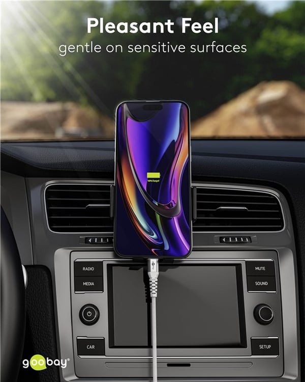 USB-C™ til USB-A supermyk tekstilkabel med metallkontakter, 2 m, hvit