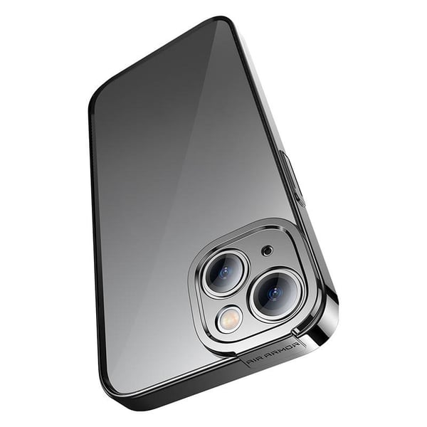 Baseus Glitter Transparent Cover og hærdet glas sæt til iPhone 14 Plus (sort)