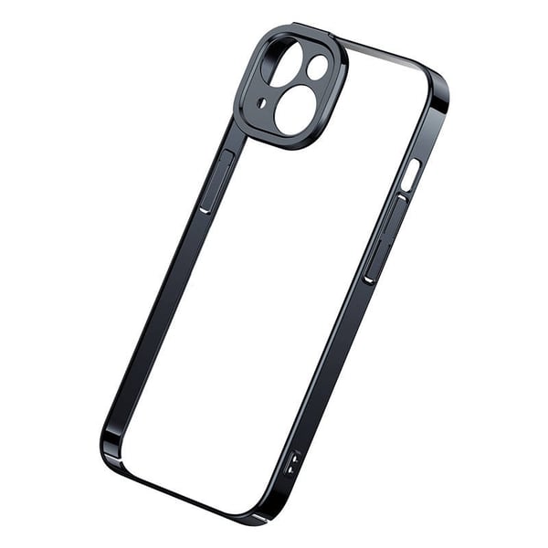 Baseus Glitter Transparent Cover og hærdet glas sæt til iPhone 14 Plus (sort)