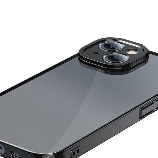 Baseus Glitter Transparent Cover og hærdet glas sæt til iPhone 14 Plus (sort)