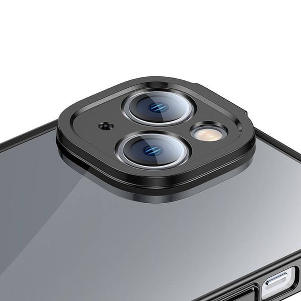 Baseus Glitter Transparent Cover og hærdet glas sæt til iPhone 14 Plus (sort)
