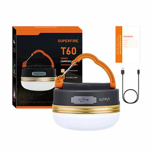 Campinglampe Superfire T60, 2,5W, 1000mAh Campinglampe Superfire T60, 2,5W, 1000mAh