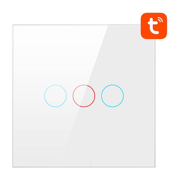 Smart lysbryter WiFi Avatto TS02-EU-W3 3-veis TUYA (hvit)