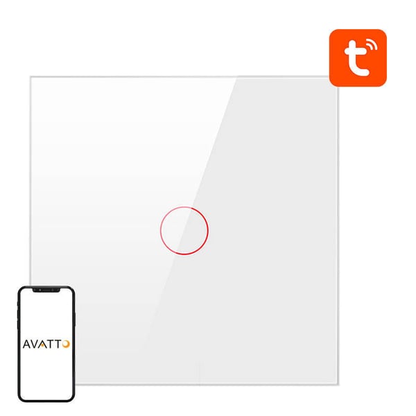 Smart lysbryter ZigBee Avatto ZTS02-EU-W1 1-veis TUYA (hvit)