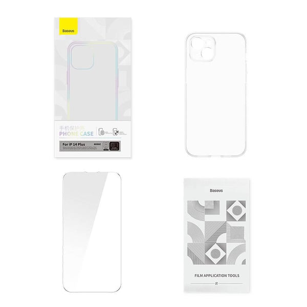 Gjennomsiktig etui og herdet glass sett Baseus Corning for iPhone 14 Plus