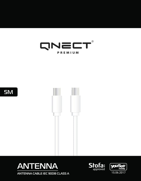 Antenna cable ClassA male-female fer YS 5m White