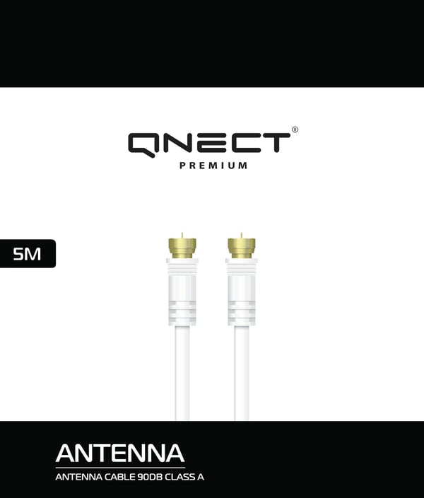 Antenna cable ClassA male-male F-connec fer 5m Wht